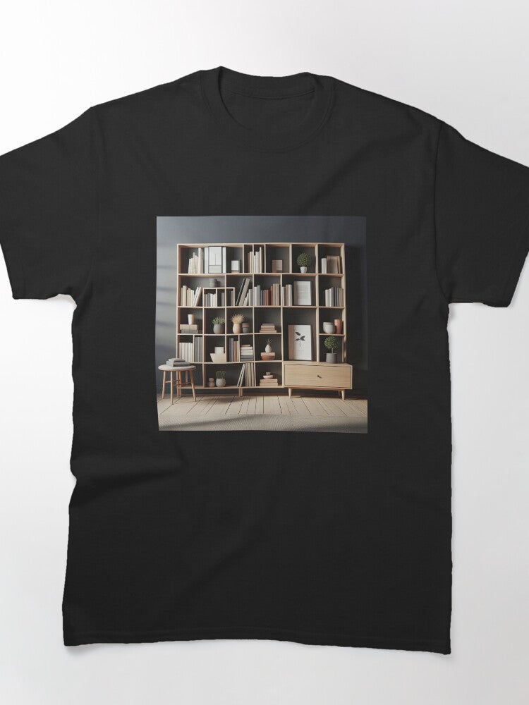 Bookshelf Minimalism Art Style Classic T-Shirt