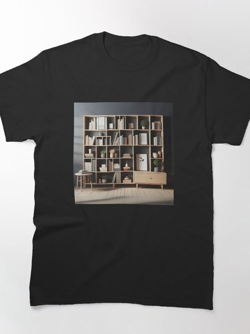 Bookshelf Minimalism Art Style Classic T-Shirt