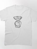 Kitchen scale displays weight measurement of raw ingredients in a bowl for preparing food in home kitchen setting during daytime Classic T-Shirt